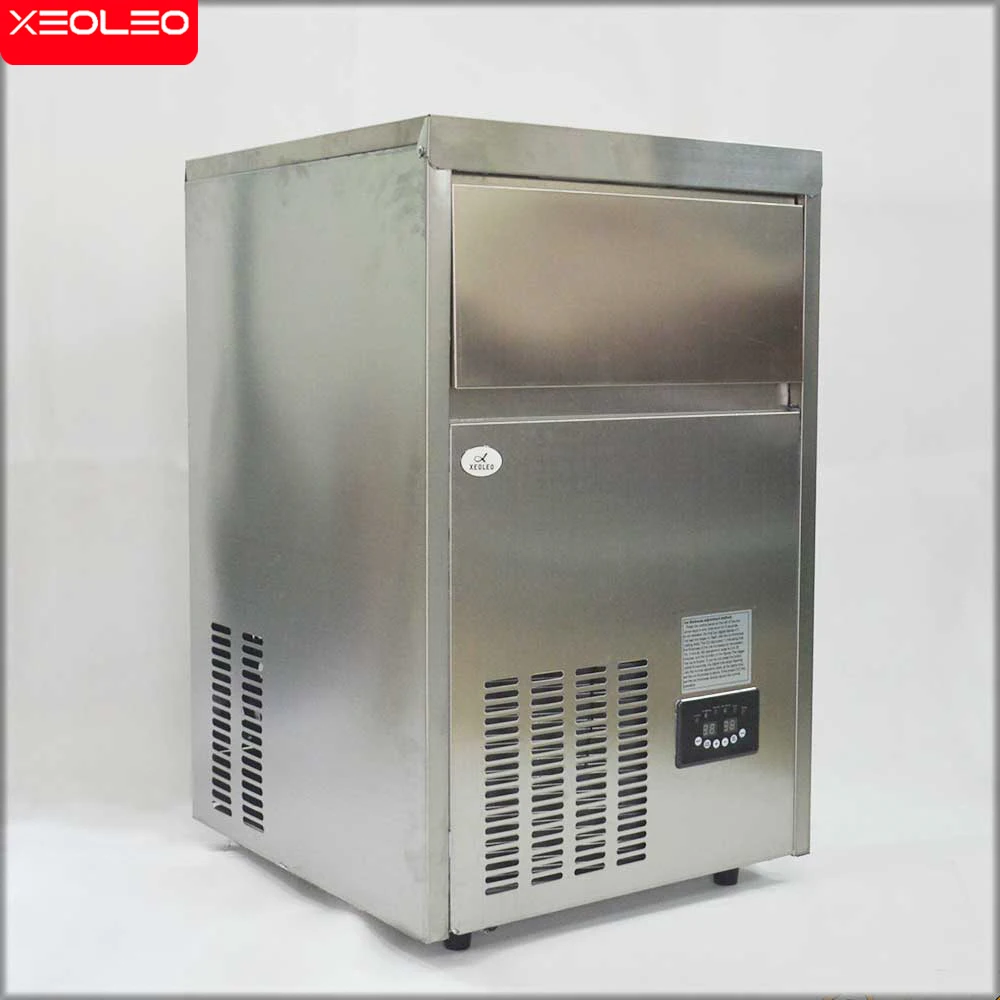 XEOLEO مربع صانع الجليد 65 و 75 كجم/24H التجارية آلة الجليد مكعب الهواء صانع الجليد آلة الفولاذ المقاوم للصدأ R22/R404 520 واط