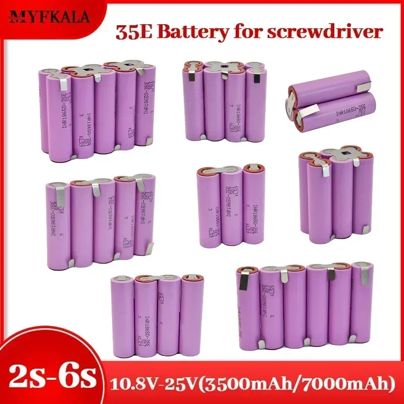 

20A 18650 35E 3500mAh 7000mAh 3S 4S 6S 8S 7,4 V 12,6 V 14,8 V 18V 25,2 V 29,6 V