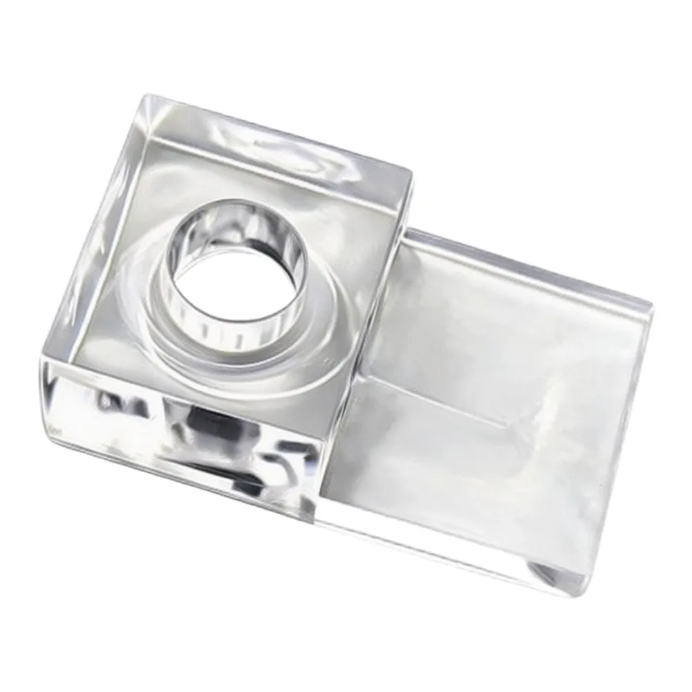 Glass Mounting Brackets for Mirrors and Glass Shelves Designed for Indoor Use with Low Profile Transparent Build