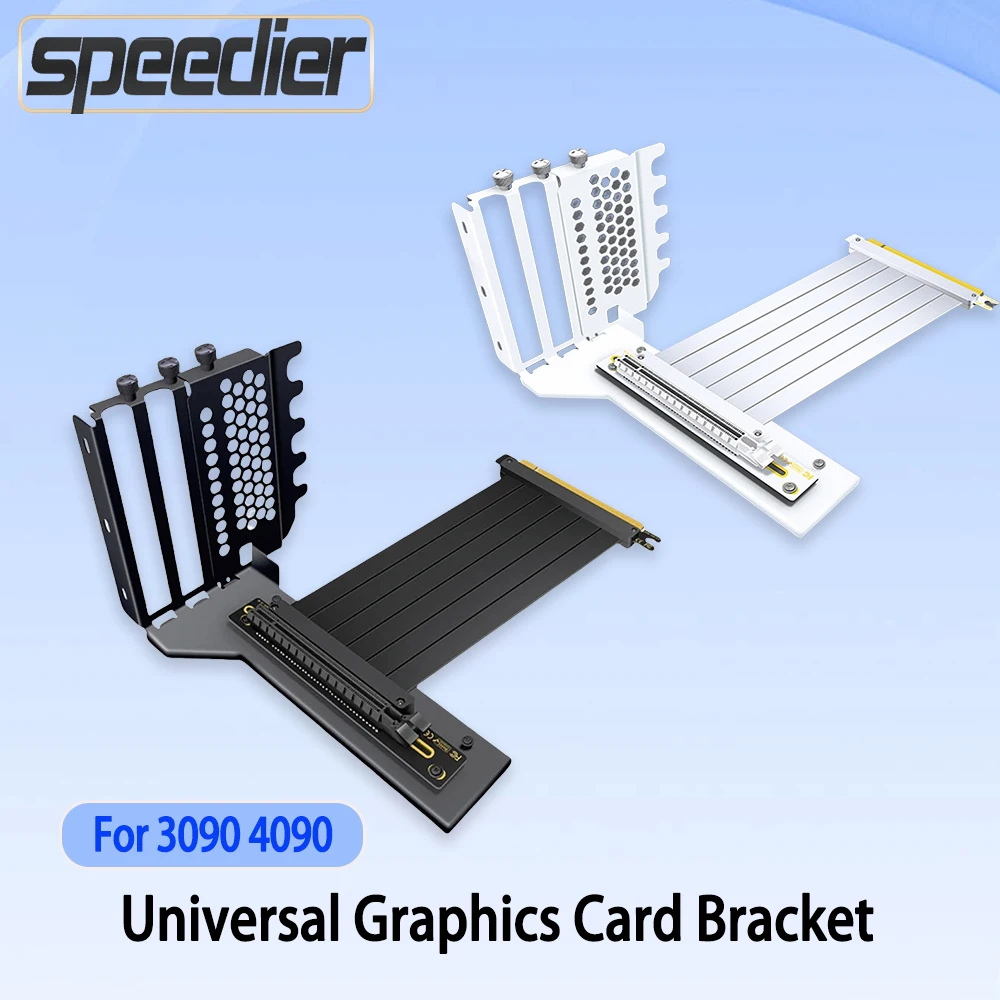 

Universal Riser PCI-E 3.0 4.0 5.0 X16 Vertical Bracket Set 3090 4090 Graphics Card Extension Cable Support 3 Slots Thickened