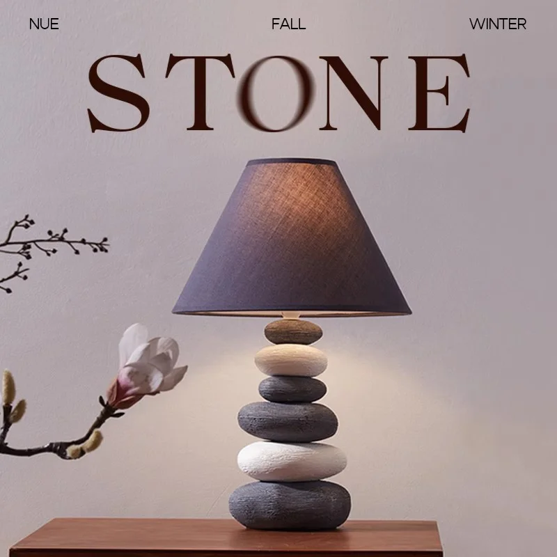 LED Retro Nordic Wabi Sabi Style Bionic Stone Table lamp，For Living Room，Desk，Dining Room，Bedroom Art Decorative Desk Lamp.