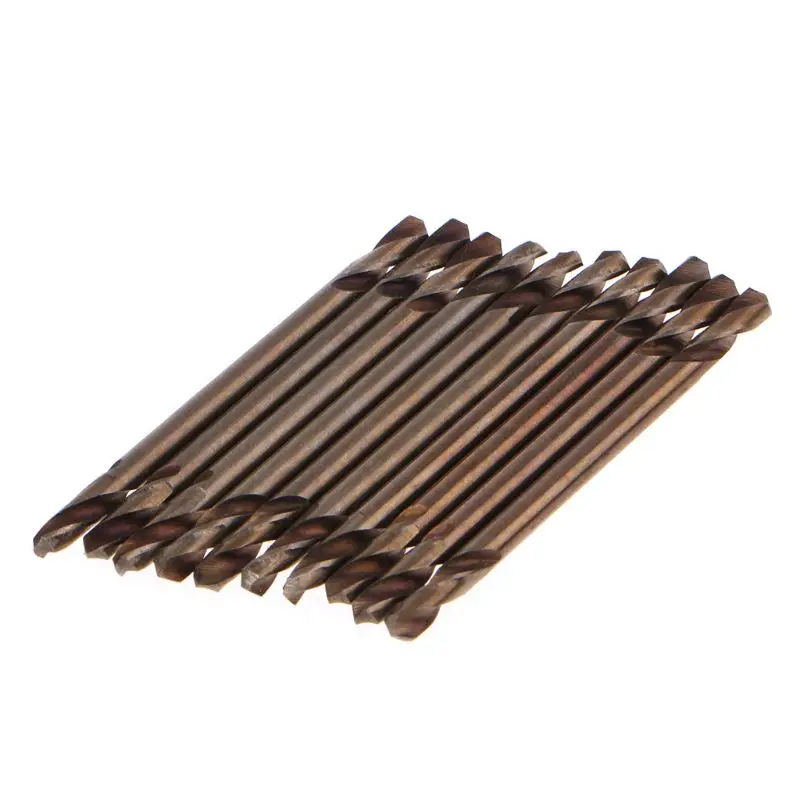 Set di punte da trapano da 1/8 pollici aggiornate punta da trapano a doppia estremità sM35 HSS Twist Jobber lunghezza per metallo temprato 10 confezioni