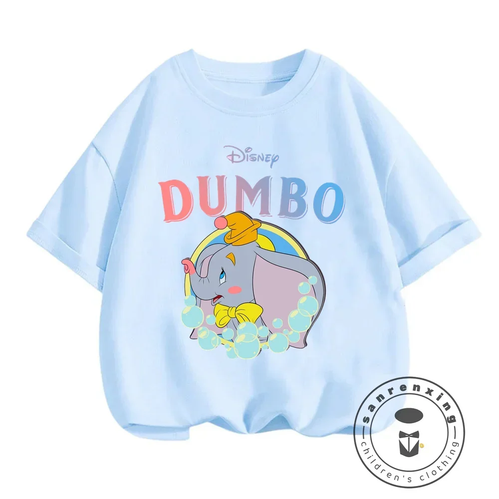 Summer\'s New Hit - Disney Dumbo Cartoon Prints on Affordable, Elastic O-neck T-shirts for Boys and Girls Cute Anime Apparel