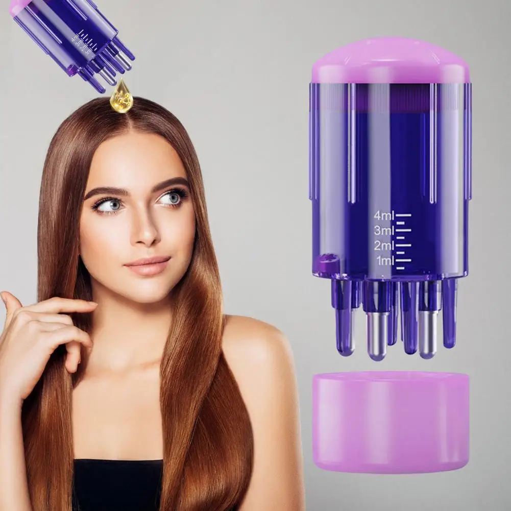 

3ML Hair Oil Applicator With Precise Scale Scalp Massage Applicator Comb Clear Portable Hair Oiling Dispenser Brush Hair
