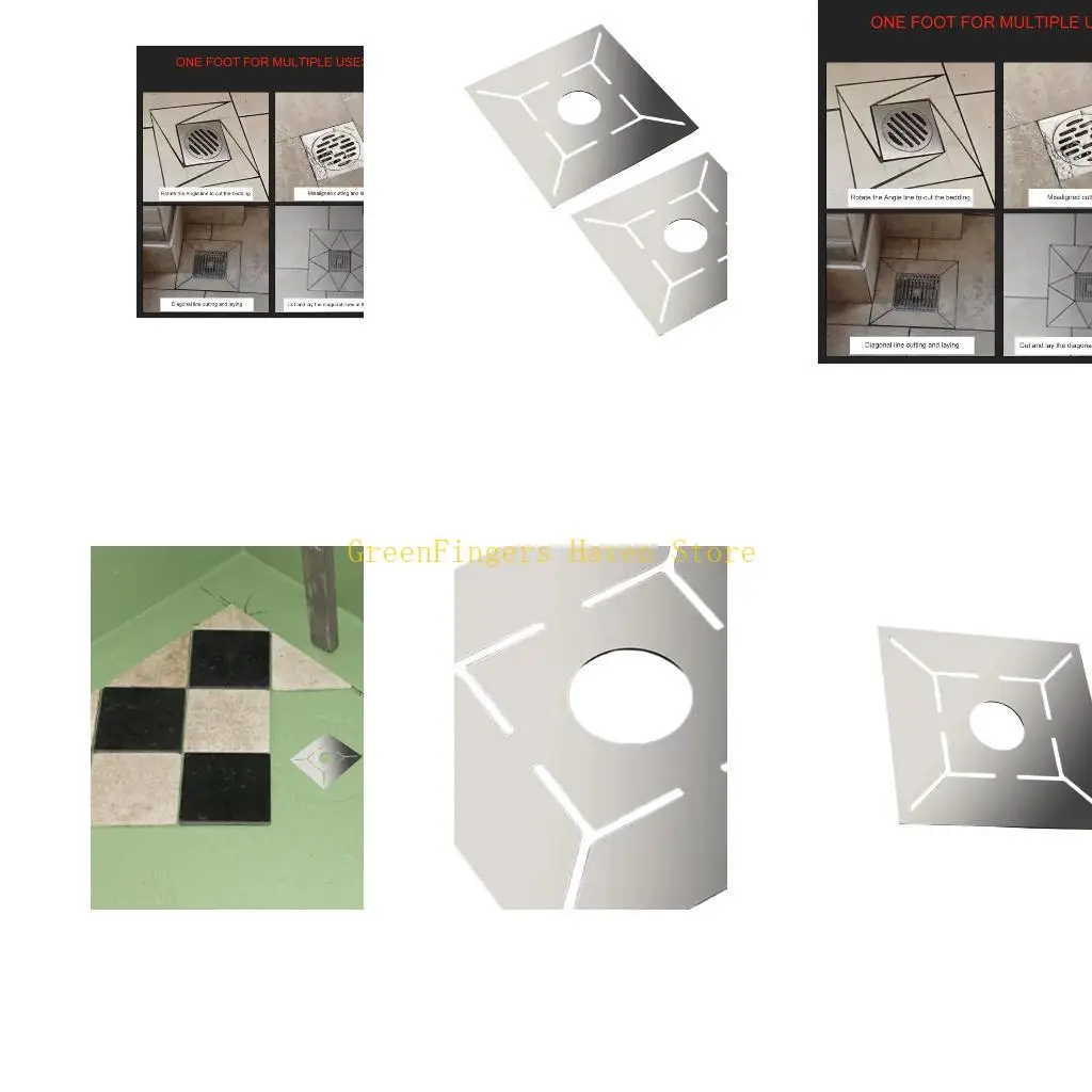 F68D Tile Measurement Locator Floor Drain Ruler Architectural Scale Ruler 50 Hole
