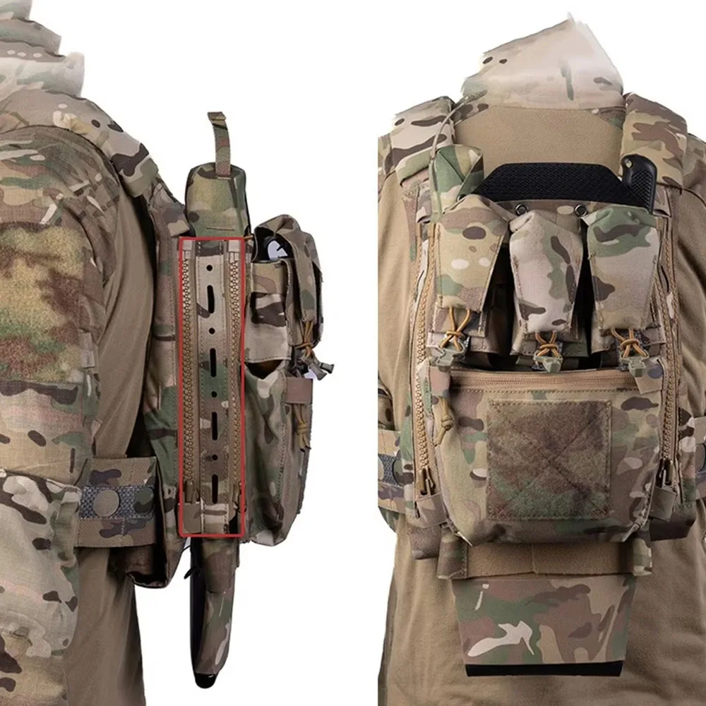 Back Panel Zipper Extension Durable Nylon Webbing Gear Adapter MOLLE Backpack Attachment Hunting Accessories for FCPC V5 Vest