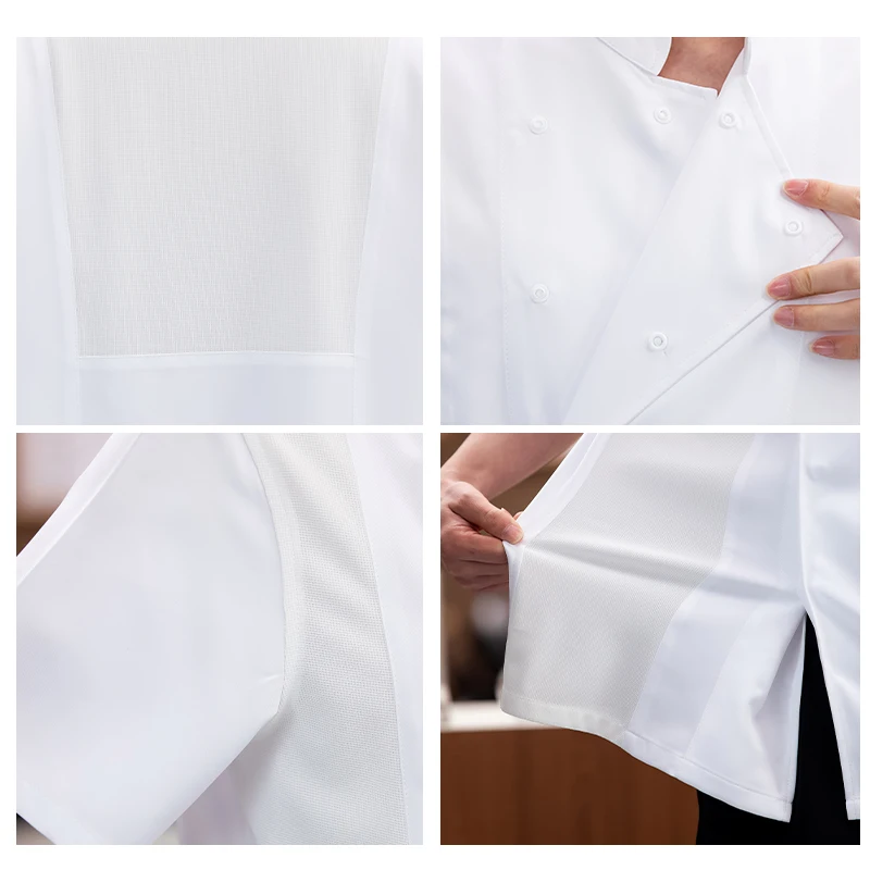 Pakaian Koki Seragam Restoran Hotel Kantin Kemeja Koki Koki Kue Kering Koki Kue T-shirt Koki Dapur Jaket Koki Kafe Overall Pelayan