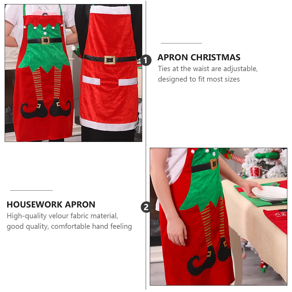

Christmas Apron Sleeveless Home Cooking Santa Party Cleaning