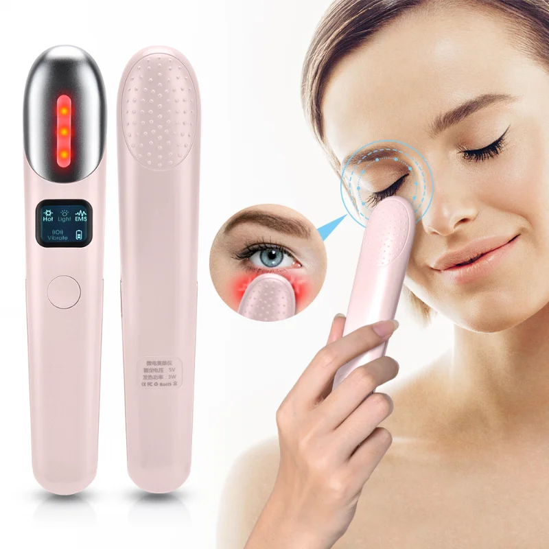 Masajeador de ojos electrónico EMS, terapia de fotones LED, compresa caliente, vibración, masaje ocular, antiojeras, arrugas, dispositivo de belleza, nuevo