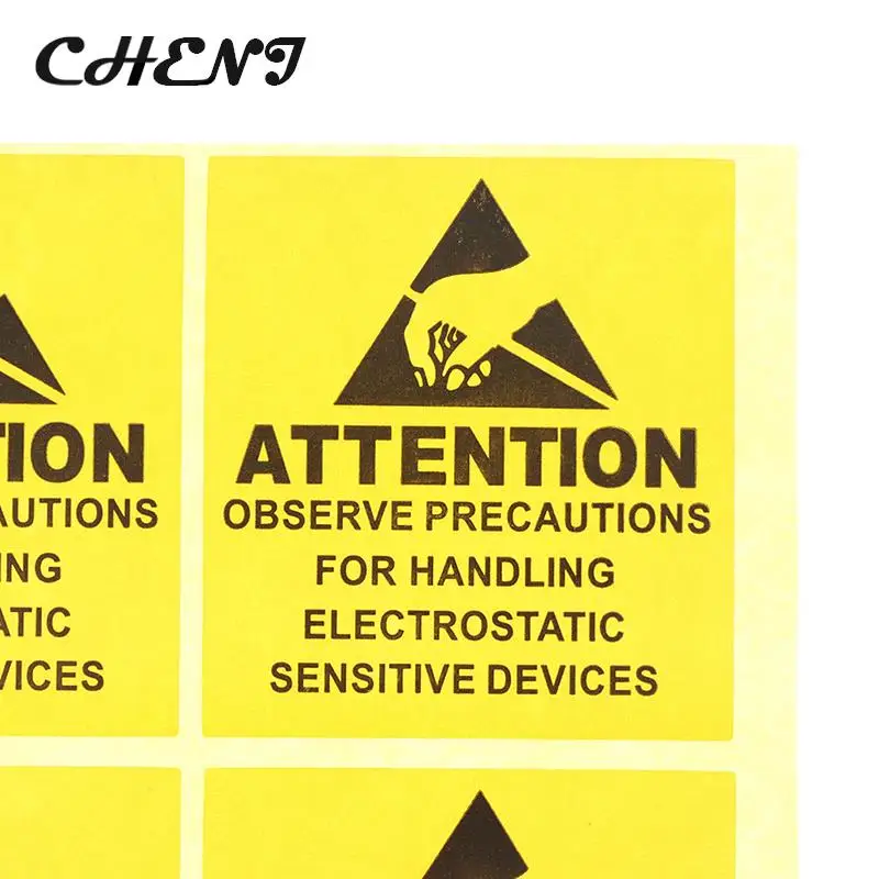 40Pcs Attention Caution Sticky Sticker Adhesive Warning Label Reminder For ESD Static Sensitive Device Electronic Components