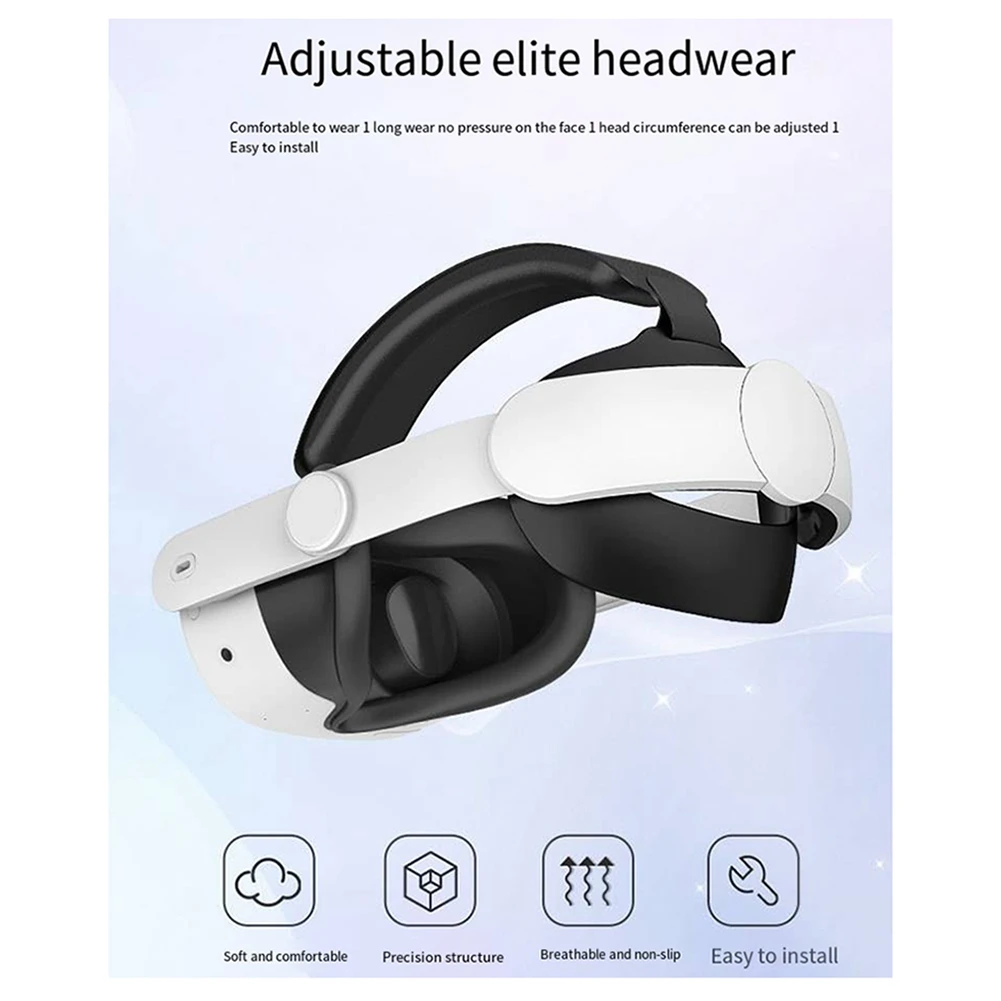 عصابة رأس ABFN-For Meta Quest 3 Elite مريحة ومسامية وخفيفة الوزن وناعمة وبسيطة وقابلة للتعديل