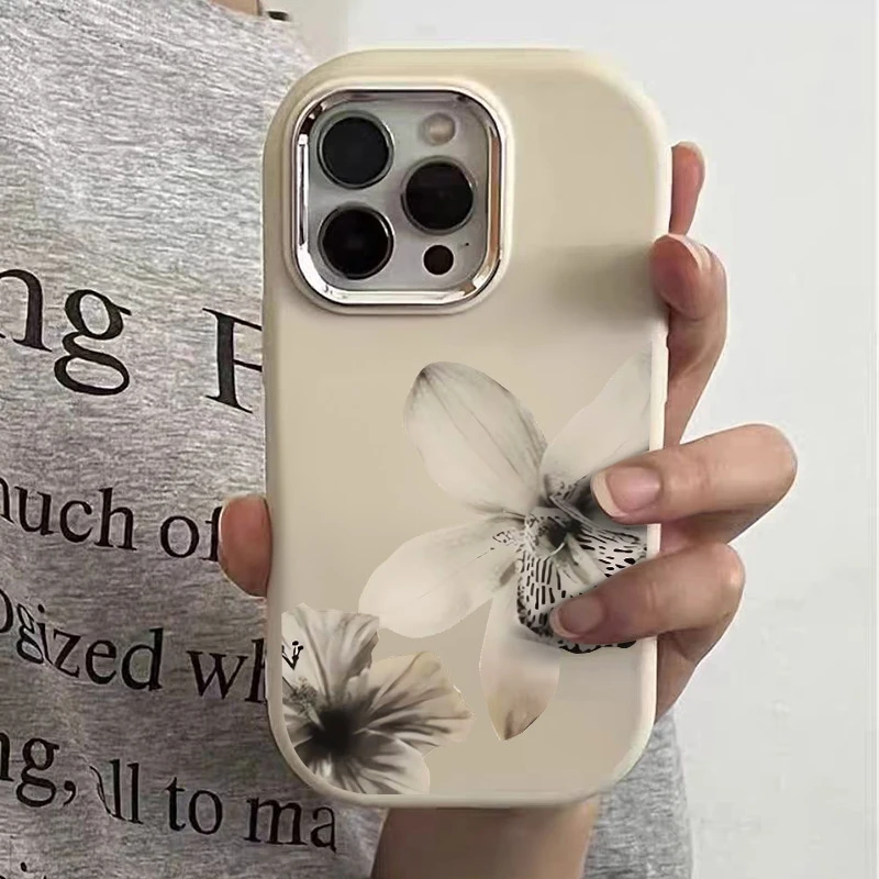 ホワイトフローラル柄スマホケース Honor X9C/X9/X7/X7C/300/200 Pro/100/90/Magic 7/6/4 Lite用 耐衝撃バンパーカバー