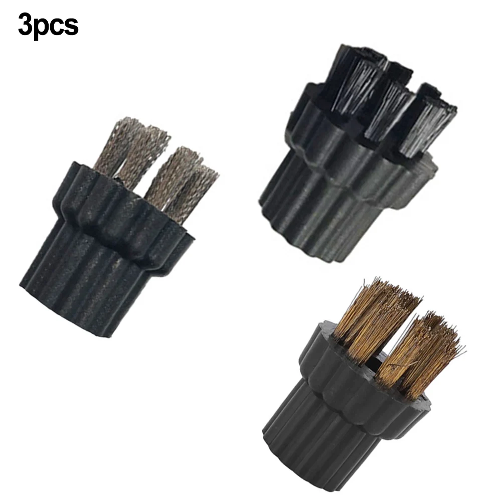 3pcs Steam Cleaner Brass Nylon Brush Head Replacement Parts Fit For Steam Mop X700 For Floor Carpet Pet Hair Cleaning