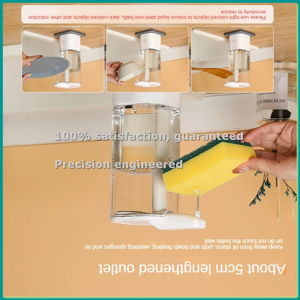Automatic Liquid Soap Dispenser Touchless Smart Hand Washing Soap Dispenser with USB Charging for Kitchen-A14I