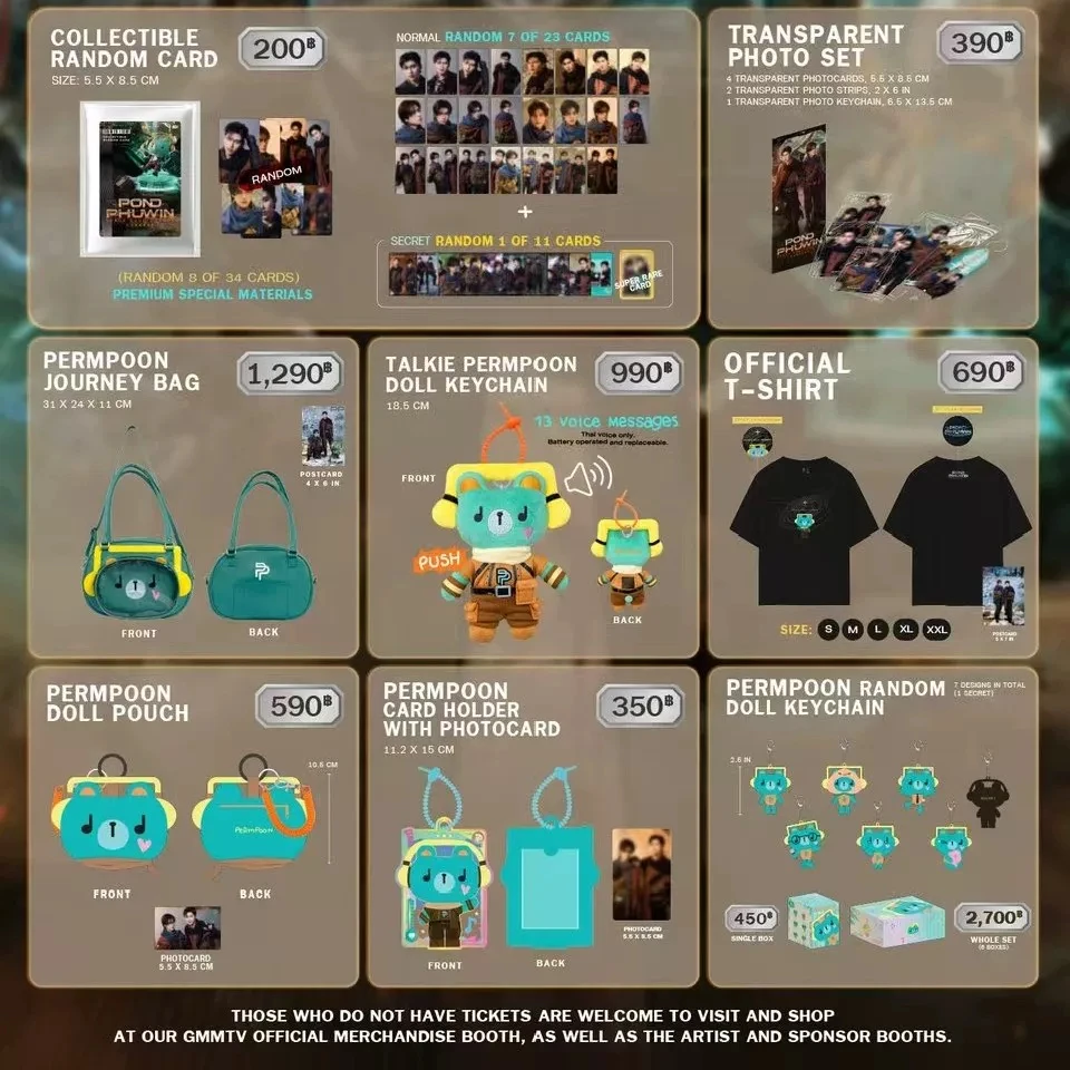 Pre-sale Official Gmmtv  Thai Star Pondphuwin We Are Fish Upon The Sky Space Soul-Dyssey Concert Backpack Collectile Card