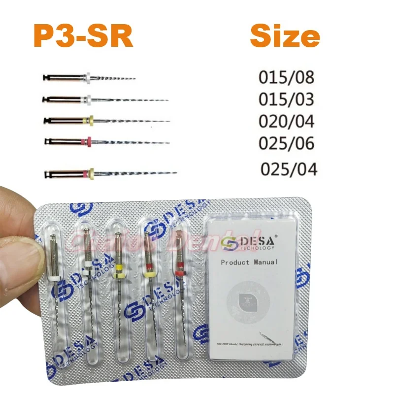 1 Pack (5pcs) Dental Heat-Activated Ni-Ti Root Canal Files Rotary File Dental Open End Files/Unclogging Files/Shaping Files