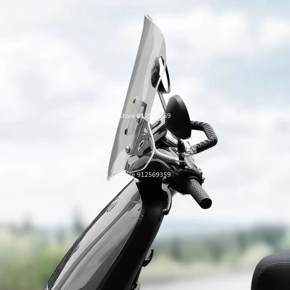 Motorcycle Windshield Round Headlight Street Bikes Windscreen Screen Glass for Ninebot E80C E90 E100 E125 M95c