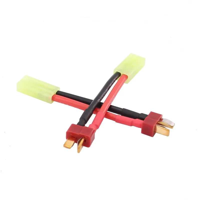 2Pcs 14awg/18awg 4cm Deans T Plug Male Female to Tamiya EC2 Mini Tamiya Male Female Connector Adaptor Plug for Rc Battery ESC