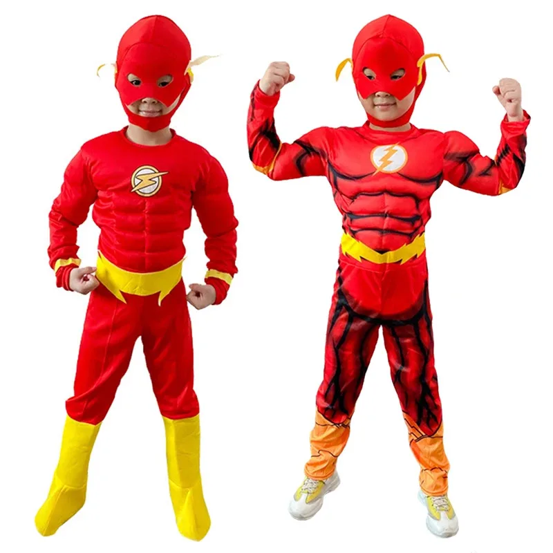 2025 nuevo disfraz de Flash de lujo para niño de Halloween vestido elegante para niños película carnaval fiesta Halloween Flash Cosplay disfraces máscara Bel