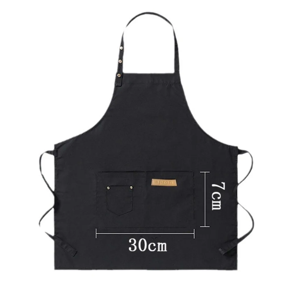 2024 Anti-fouling and Waterproof Apron Black Adjustable Home Restaurant Milk Tea Advertising Fashion Apron