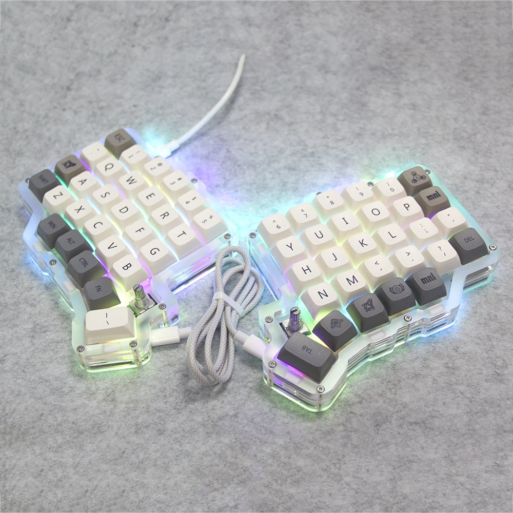 DEBROGLIE Wired Full Keyboard with LEOBOG Grey Wool V4 Hot swap Knobs RGB Light VIAL Programmable Keyboard Split Ergo - view 5