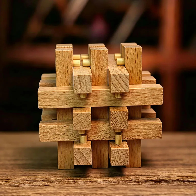 

Luban Lock Eighteen LuoHan Mortise And Tenon Construction Wooden Brain Teasers Logic Puzzles Adults & Kids IQ Challenge Toys