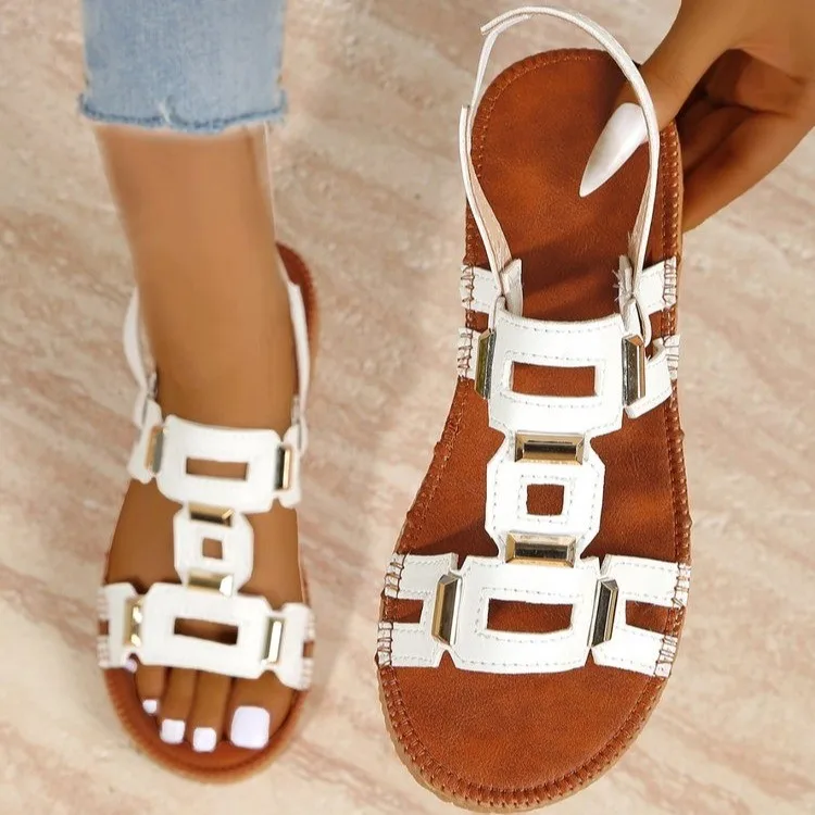 

Летние женские сандалии большого размера, сандалии на плоской подошве без шнуровки, женская пляжная легкая обувь с перекрестным носком, женская удобная обувь на резиновой подошве