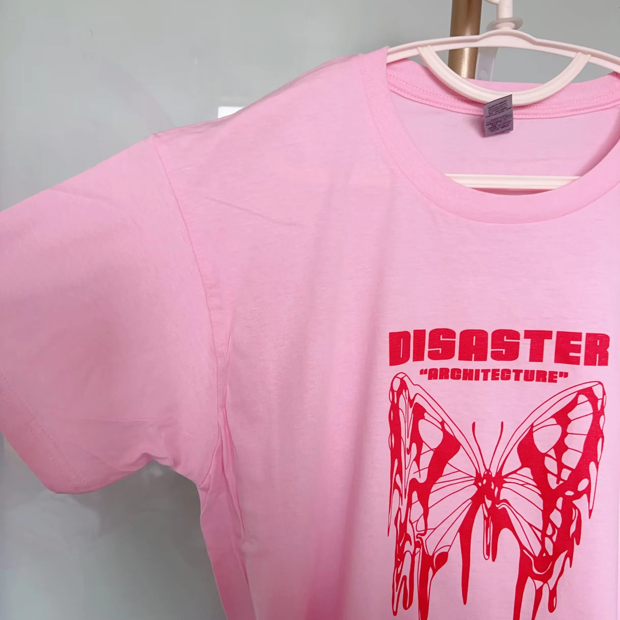 Disaster Butterfly  T-Shirt Vtg Retro Women Pop Indie Punk Rock Band Graphic T Shirt Women Tops Base O-neck Tees