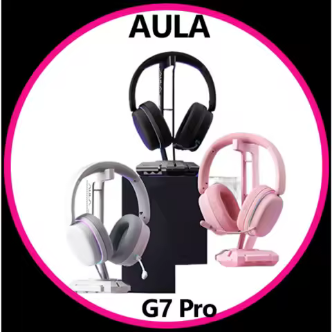 AULA G7 Pro Gaming Headphone RGB Light Ultra-Low Latency 2.4G Wireless Tri-mode Custom Earphone PC E-Sports Accessories Gifts