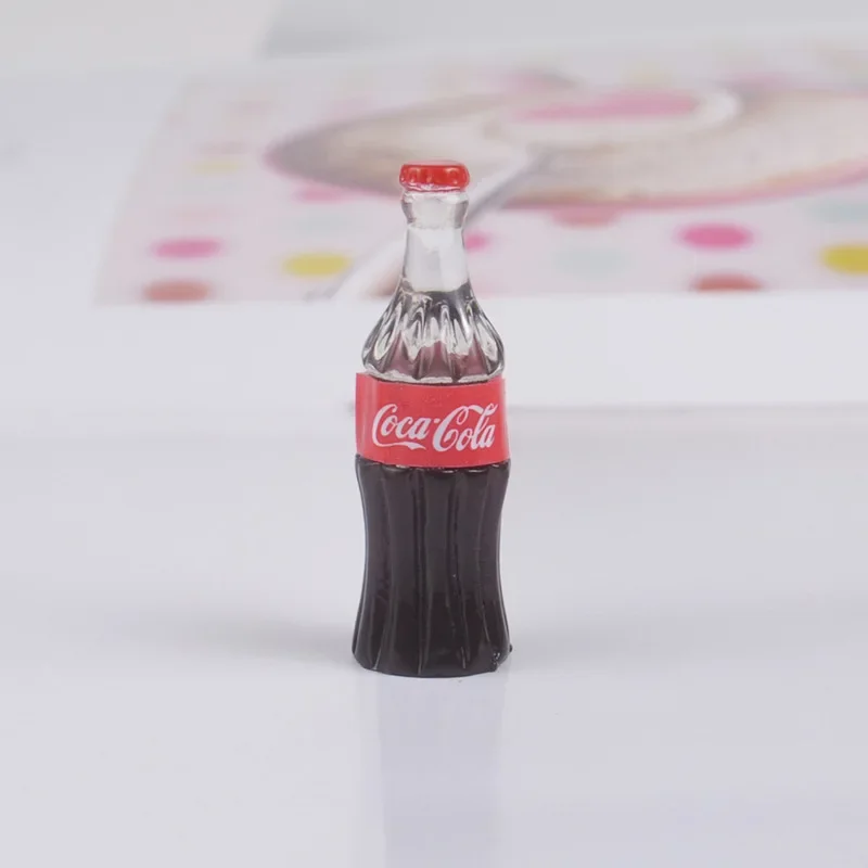 4pcs 32mm Mini Realistic Cola Drink Model for Kitchen/DIY House/Mininatures Decor 1/16 1/12 Doll House Accessories Toy for Adult