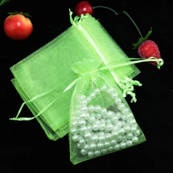 10pcs Organza Gift Bags Drawstring Pouch for Jewelry Storage Wedding Party Candy Christmas Gift Bags Jewelry Packaging Supplies