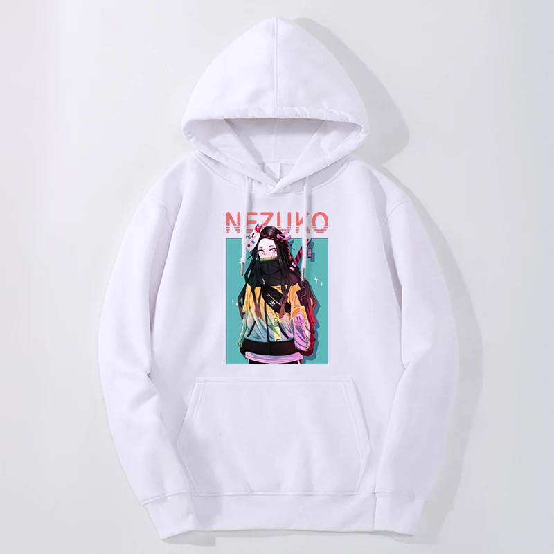 Demon Slayer-sudaderas con capucha de Anime para hombres y mujeres, ropa de calle de lana, Harajuku, Tanjirou, Manga, moda, caliente, Invierno