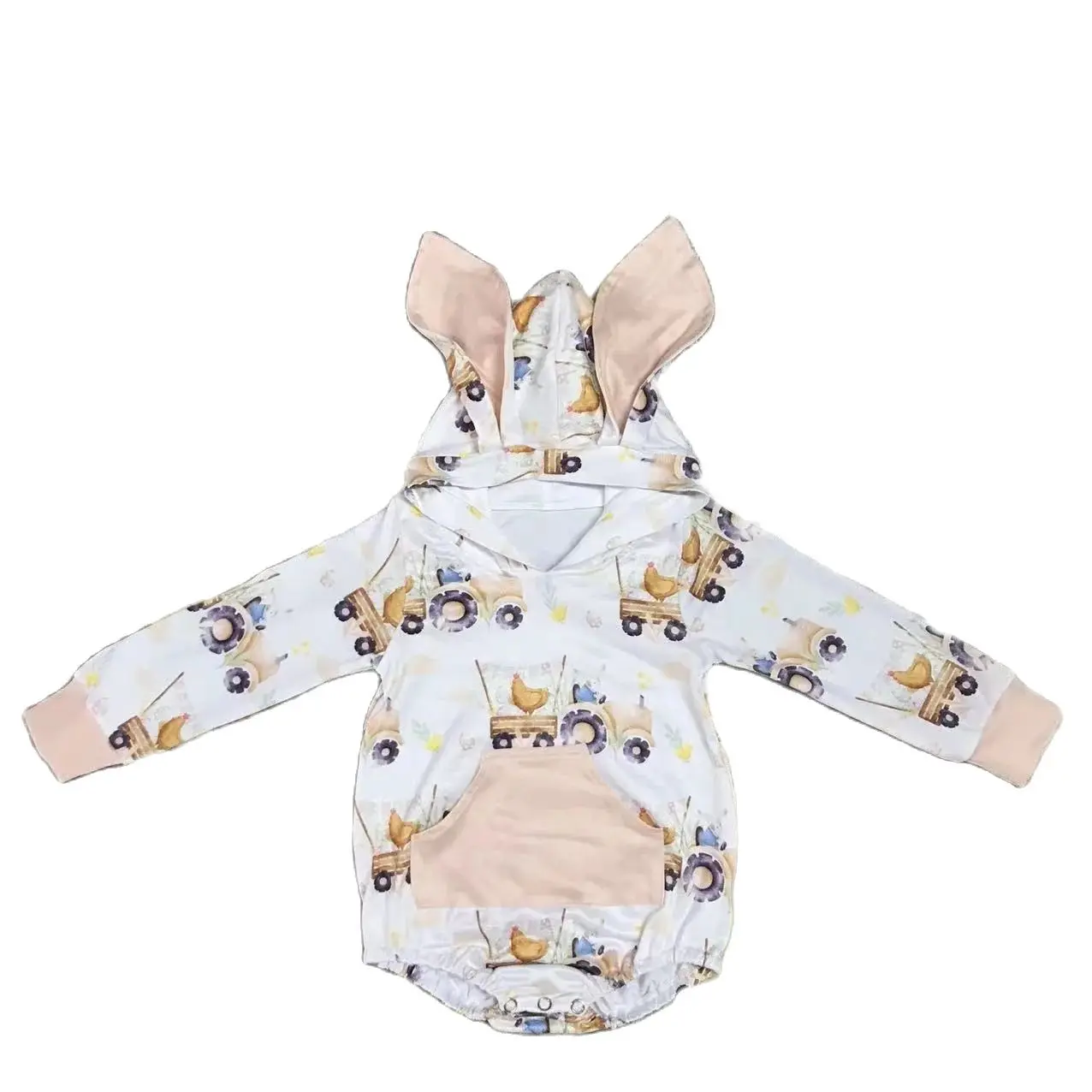 

2024 romper Boys and girls baby jumpsuits Rabbit shape clothes triangle cotton cute long sleeves for going outdoor