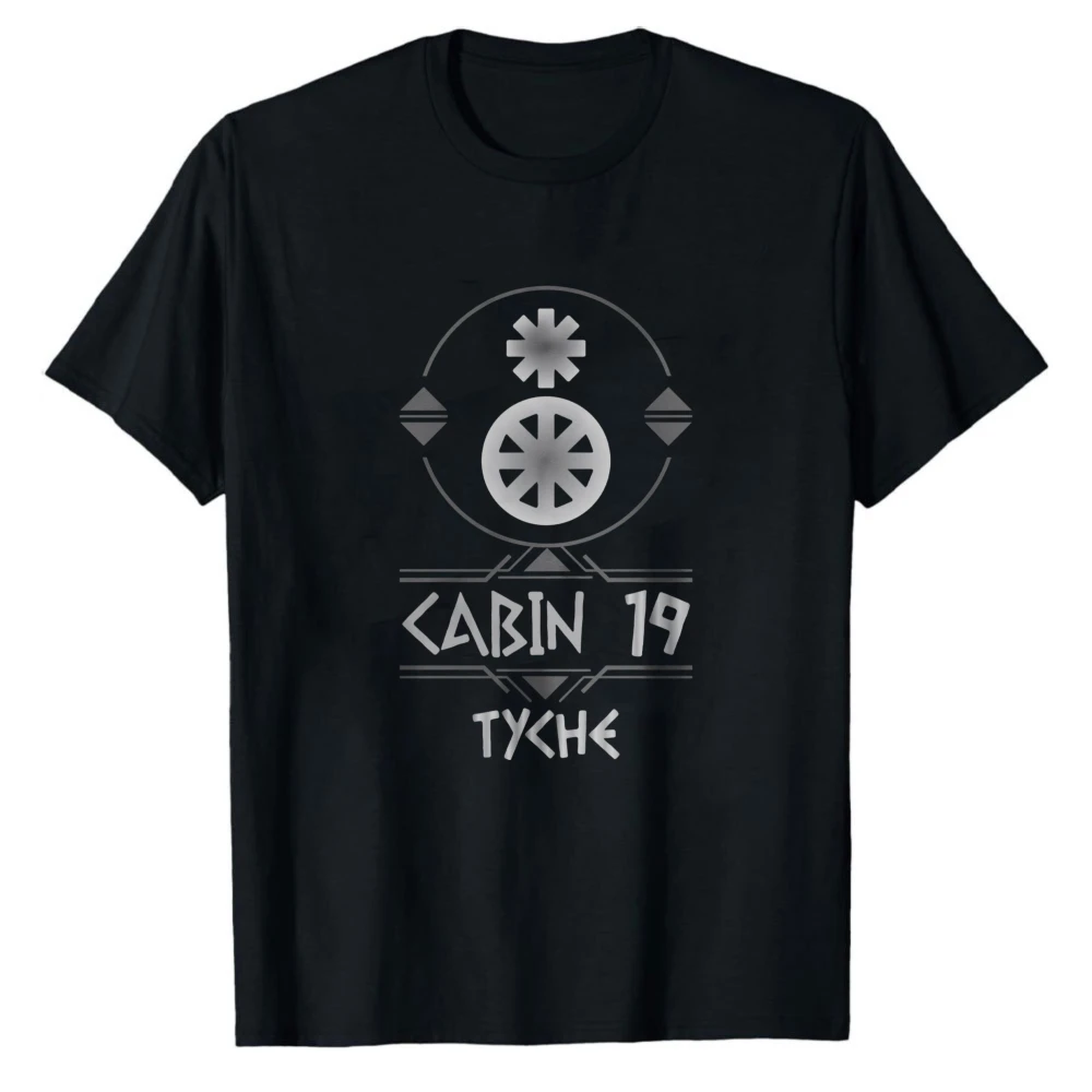 Cabin 19 Tyche Camp Half‑Blood Greek Mythology Symbol Graphic T‑Shirt Cotton Tees Percy Jackson Ancient Goddess of Luck Tops Tee