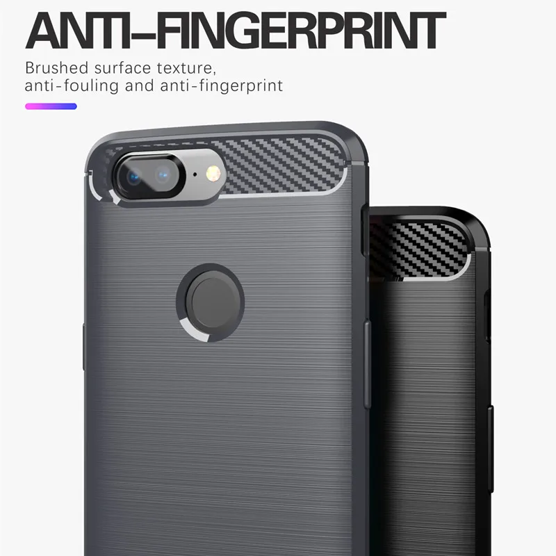 Shock Absorption Phone Cover for Oneplus 5T Silicone Case For One Plus 5t 1+5T Soft TPU Carbon Fiber Cases Coque Fundas