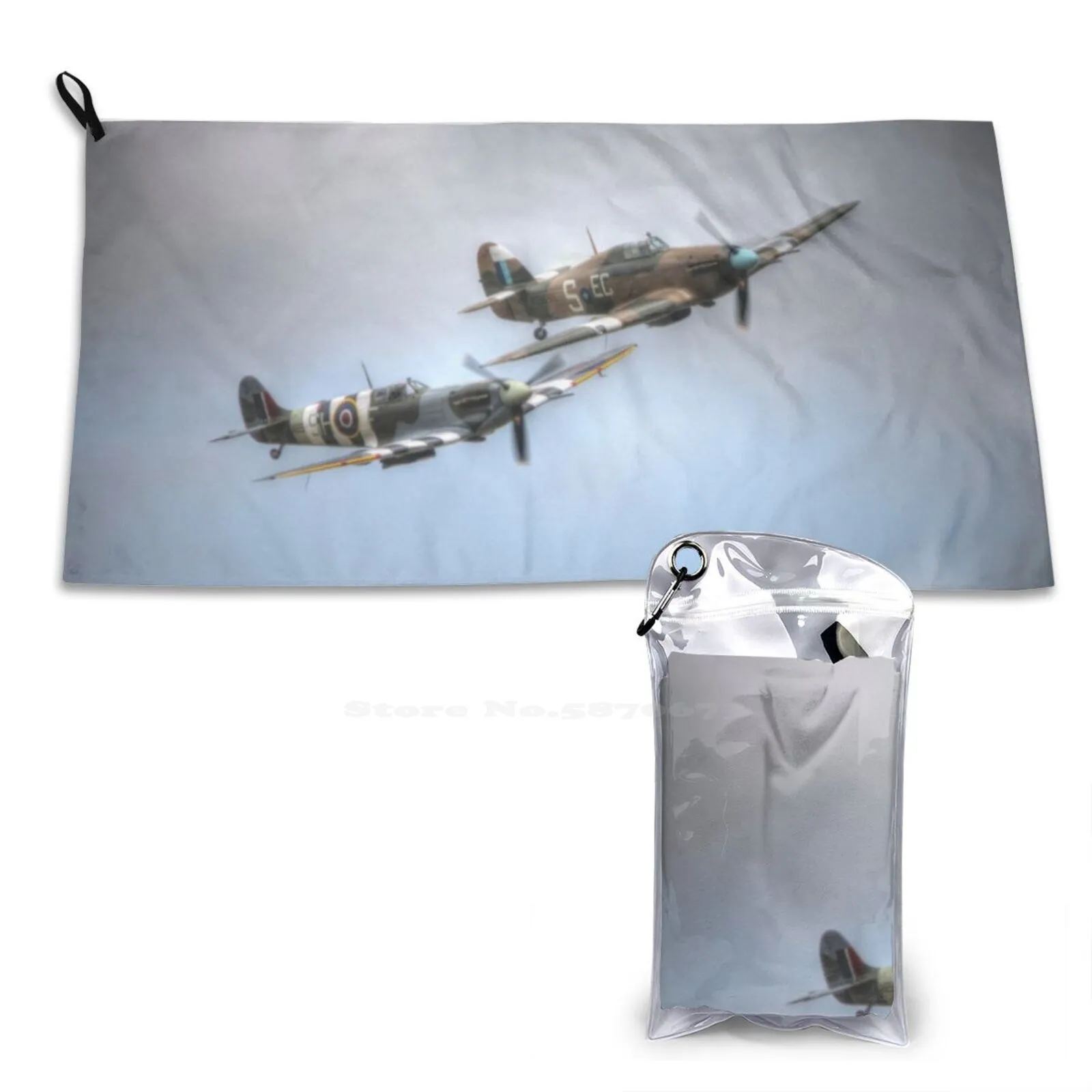 Bbmf Spitfire And Hurricane Fashion Soft Bath Towel Quick Dry Spitfire Hurricane Aeroplane Aircraft Fly War Fighter Allied