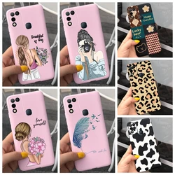 For Infinix Hot 10 Lite 10i 10s 10T Phone Case Beauty Girl Leopard Checker Soft TPU Sikilly Back Cover For Infinix Hot10 Play