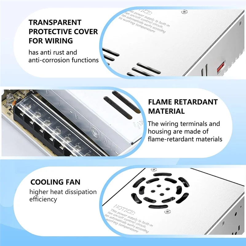 

ABBO-AC To DC Regulated Universal Switching Power Supply 12V 50A 600W Transformer Adapter For LED Driver For LED Strip Light 110