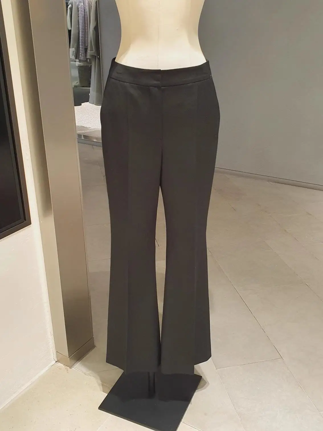 Ele Commuter بنطال ذو قصة أرجل مستقيمة لخريف 2025 Faion بدلة تنحيف مدببة من الأسيتات سروال عالي الخصر طويل الساق للسيدات