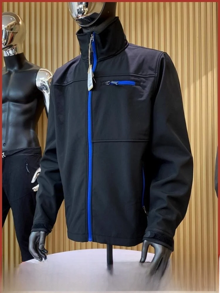 

Водонепроницаемая подкладка Fce, уличная повседневная мягкая куртка с воротником-стойкой, ветрозащитная осенне-зимняя мужская куртка-стойка из полиэстера