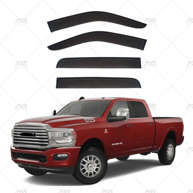 

2025 New 4-Pack Wind Deflector Window Visor Rain Shield For Dodge Ram 1500 Accessories