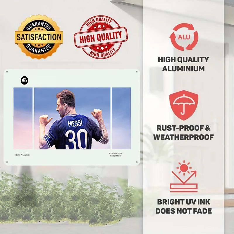 Lionel Andrés Messi Football Metal Poster Custom Wall Art Retro Vintage Tinplate Signs for Man Cave Office Decor Room Decoration