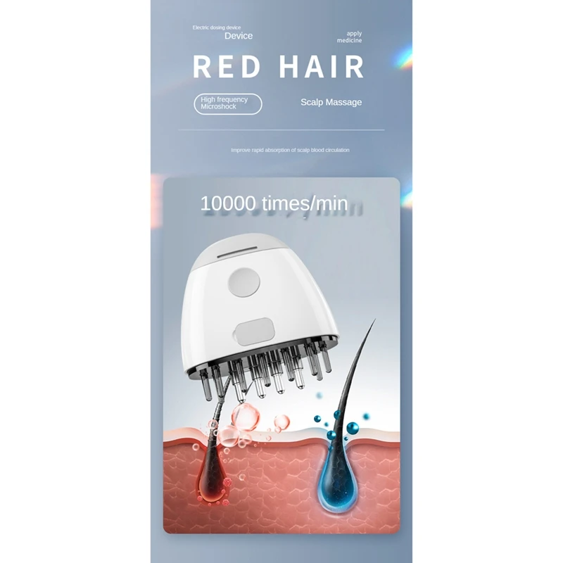 For Hair Growth Serum Oil Nourish Mini Scalp Medicine Comb Hair Head Massager White 1Set