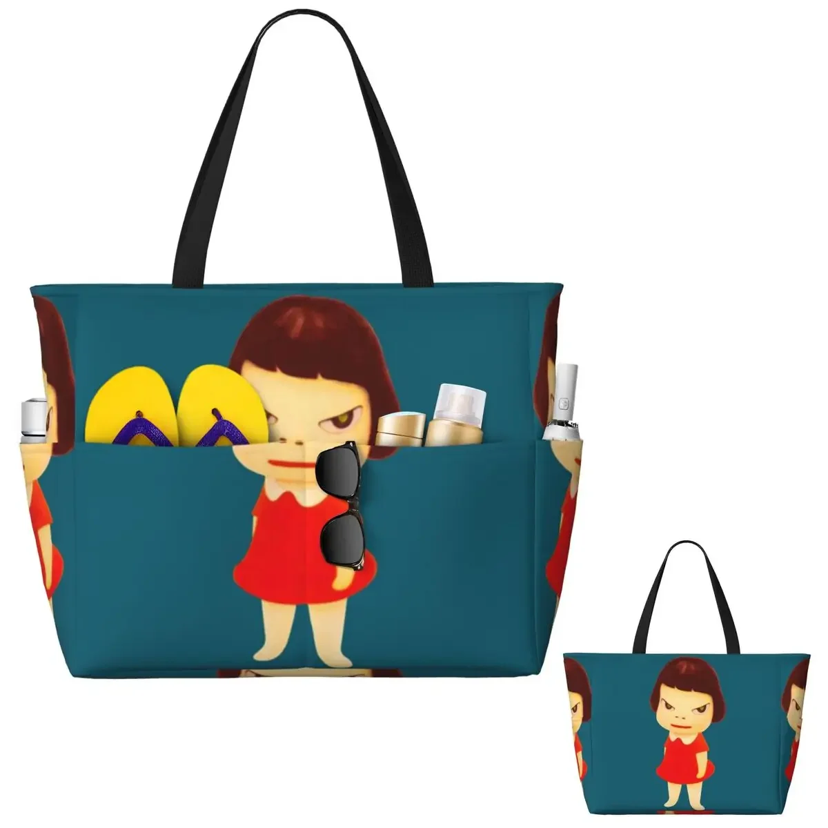 

Yoshitomo Nara Beach Tote Bag Sport Gym Yoga Duffle Large Tote Bag Women Travel Bag Fitness bag