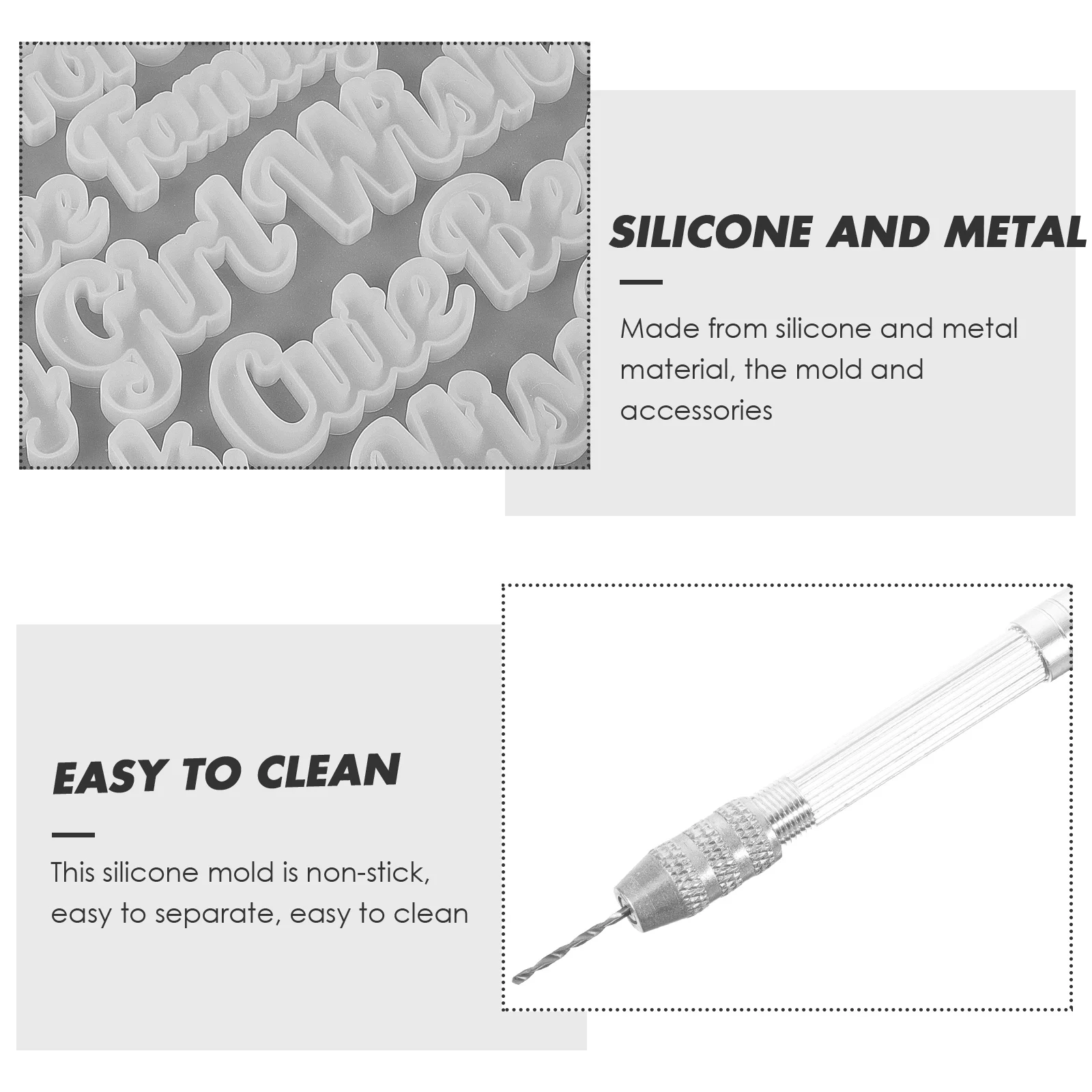 

Epoxy Resin Mold Keychain Material Silica Gel Letters Pendant Silicone Molds for