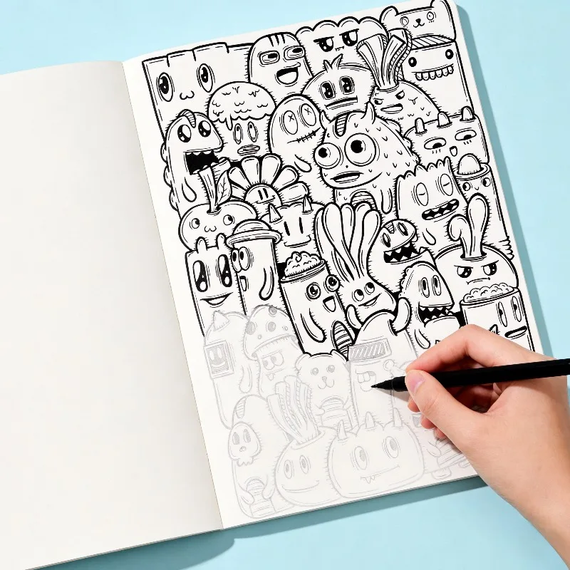 A Focused Training Line Drawing Art Book Containing 22 Different Graffiti Pattern for Office Worker Stress Relief Excluding Pens image 5