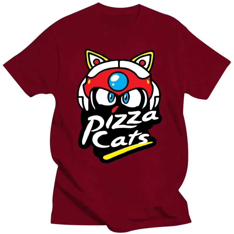 Pizza Cats Tshirt Men Cotton Vintage Tee Shirts Crewneck Samurai Pizza Cats Tees Tops Graphic