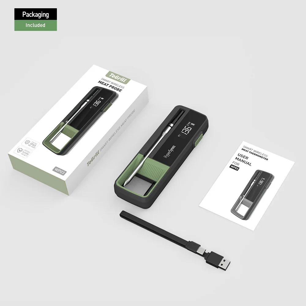 2026 New Smart Wireless Bluetooth WiFi Meat Thermometer Waterproof Single Probe Oven BBQ Grill With Phone APP Control
