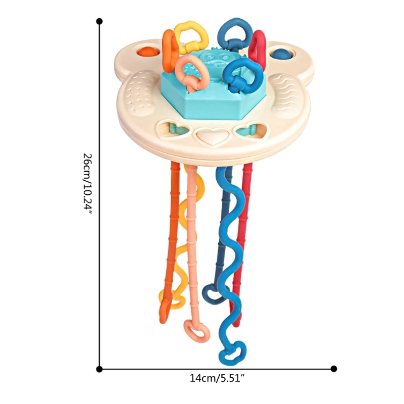 Hochet à ficelle pour bébé, jouet bain pour bébé, poignée main, anneau dentition, bulle musicale, jouet éducatif pour