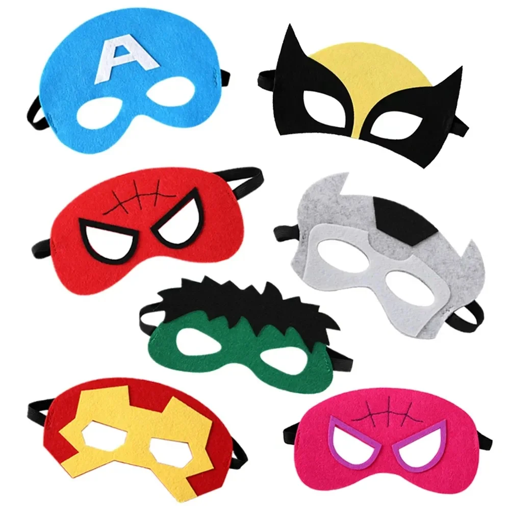 Máscaras de super-herói para crianças, Homem-Aranha, Hulk, Figura Anime, Festa de Aniversário, Vestir Cosplay, Prop Presente